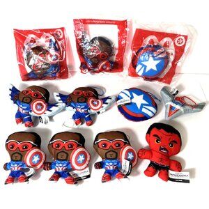 2024 McDonald's Captain America Brave New World Plush HAPPY MEAL Lot Of 11 Toys